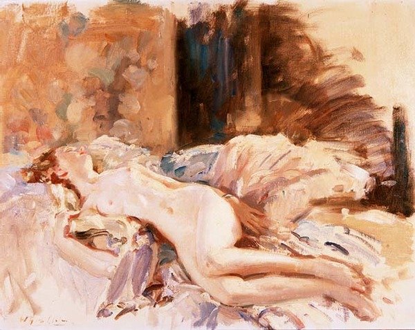Ležící nahá od Wilfred Gabriel de Glehn
