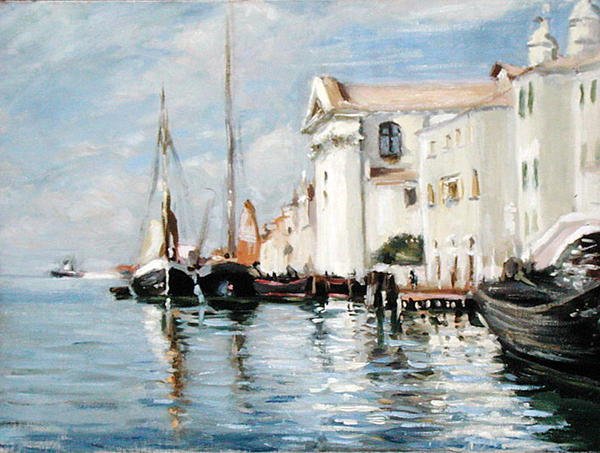 Nábřeží, Giudecca, Benátky (olej na plátně) od Wilfred Gabriel de Glehn