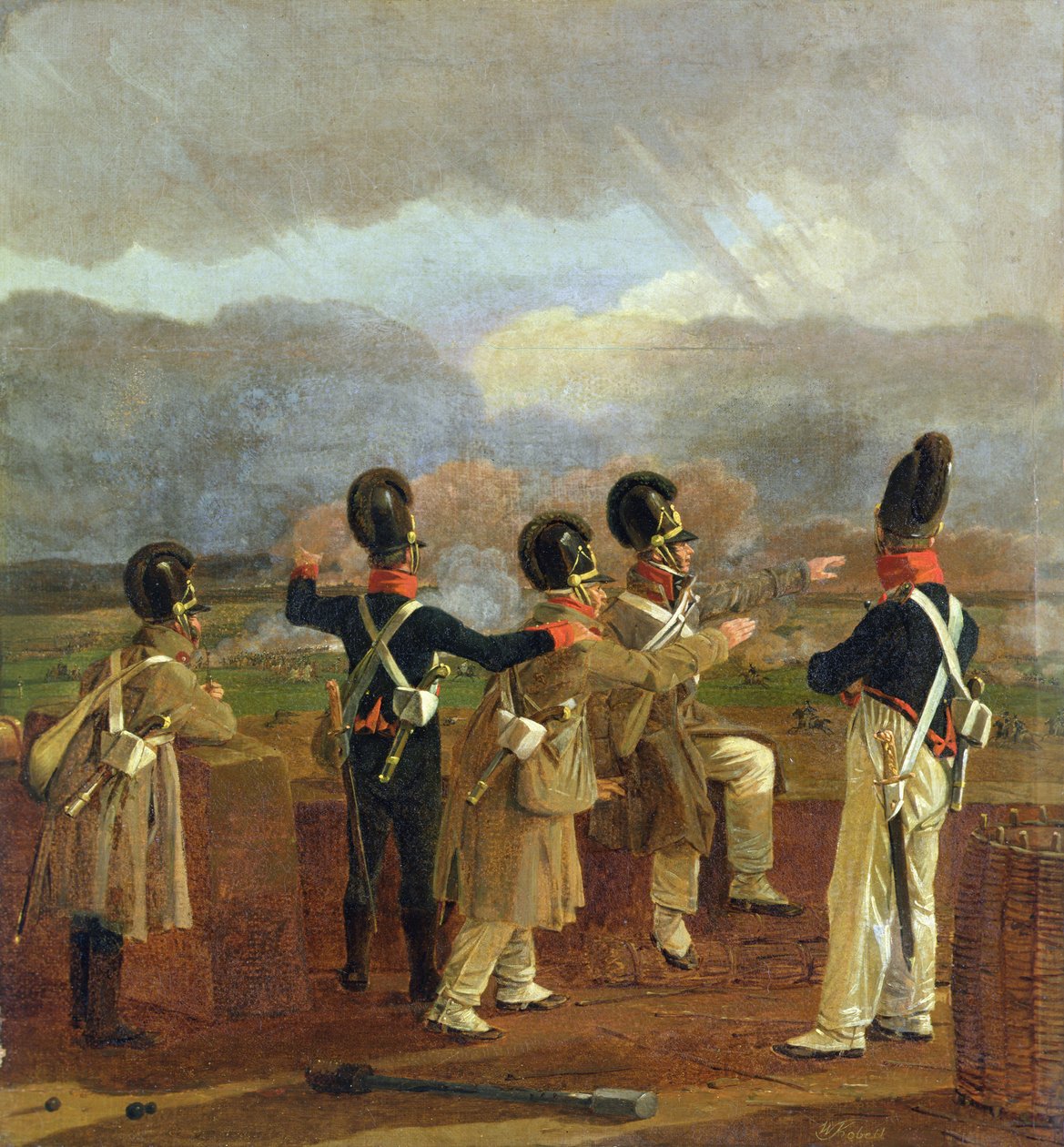 Vojáci na valech, kolem roku 1809 od Wilhelm Alexander Kobell