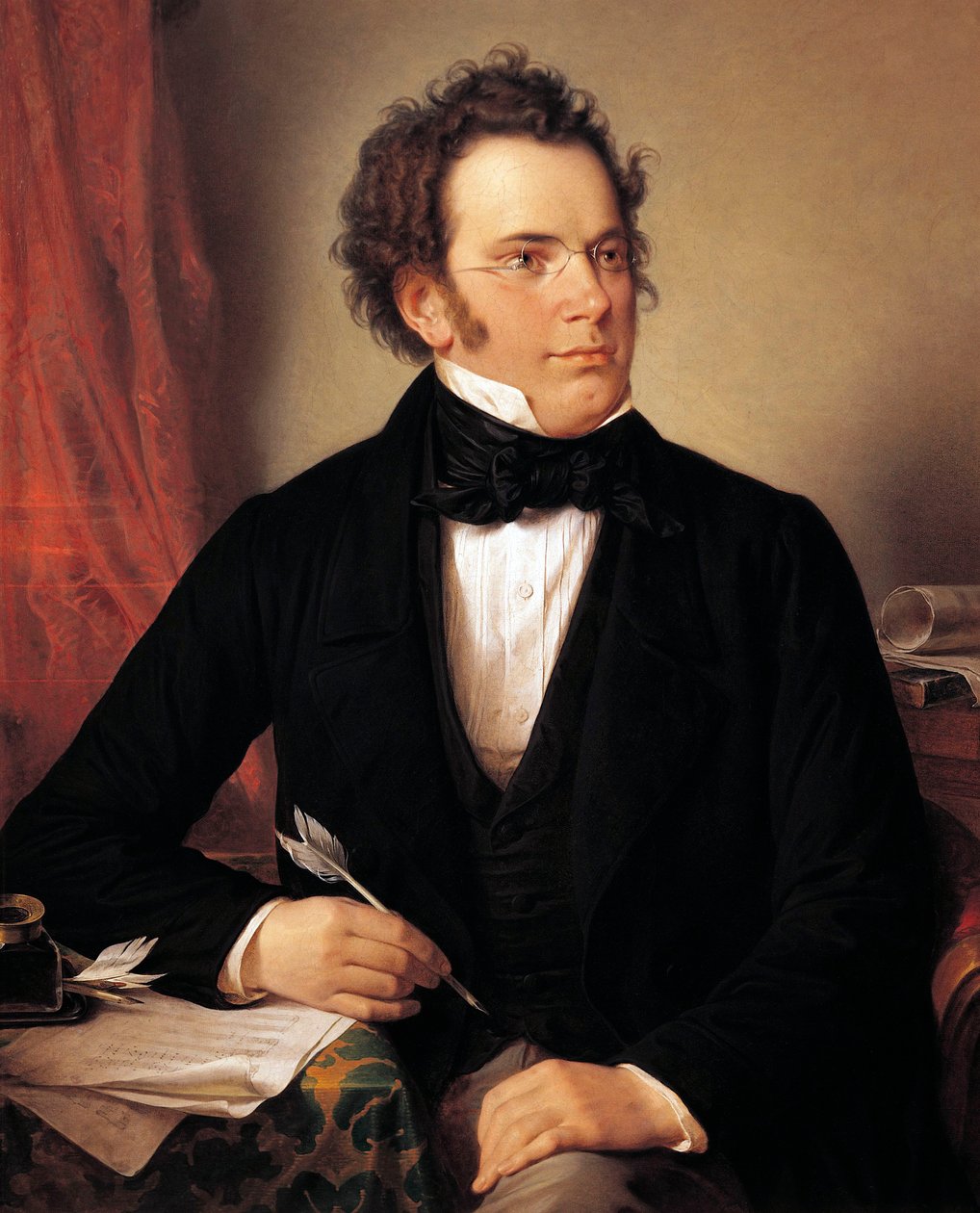 Franz Schubert olej na plátně od Wilhelm August Rieder