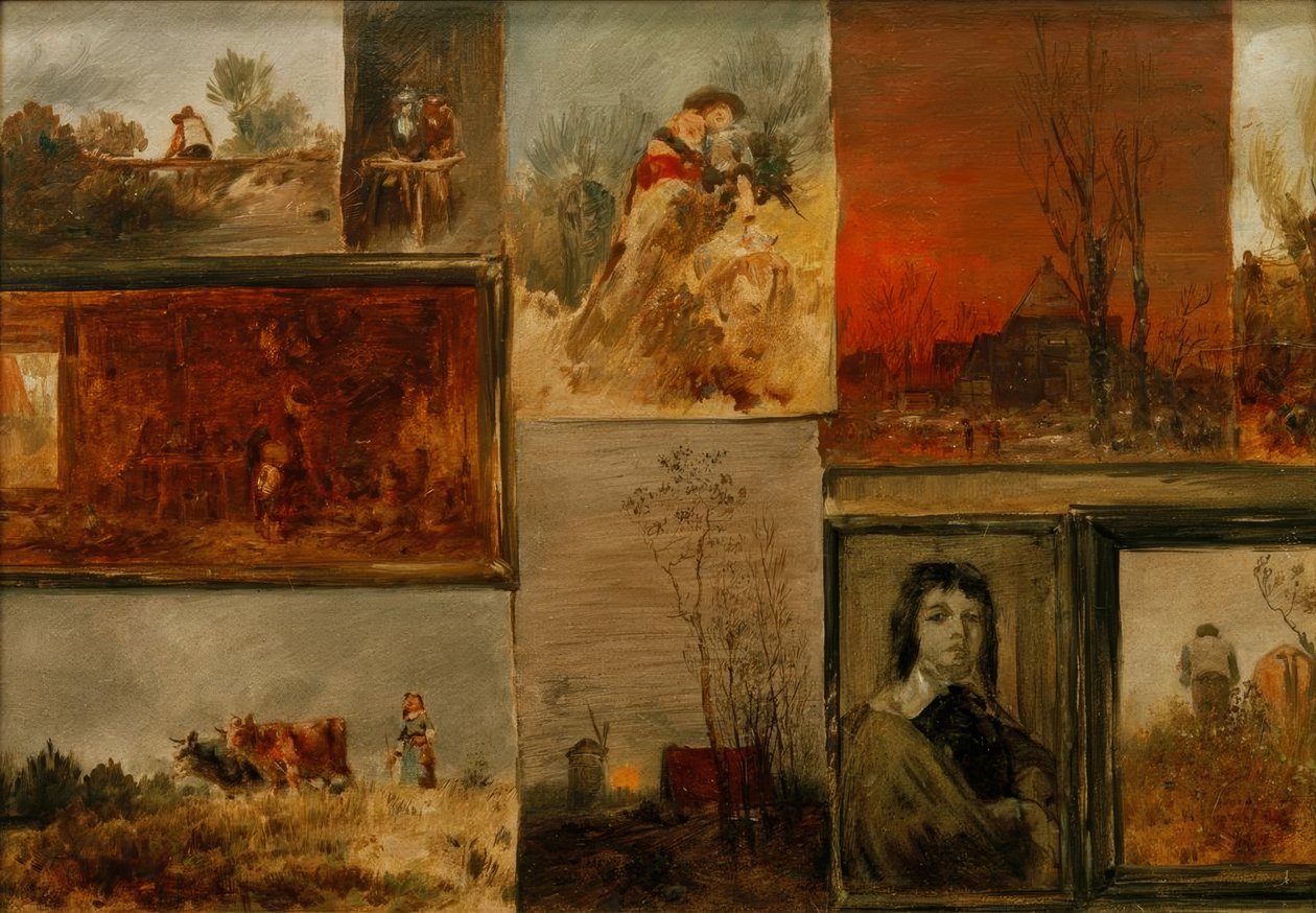 Sběratelský obrázek s 9 studiemi od Wilhelm Busch