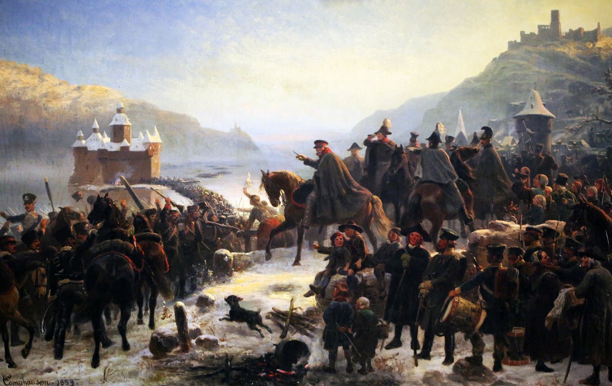 Blucher překračující Rýn v Kaubu od Wilhelm Camphausen