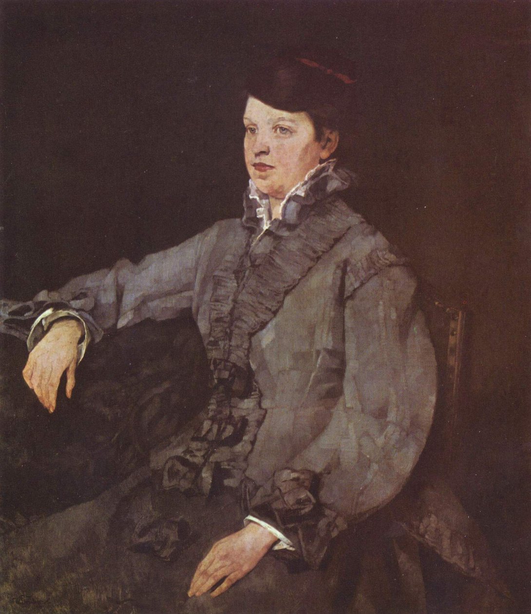 Dáma v šedém od Wilhelm Trübner