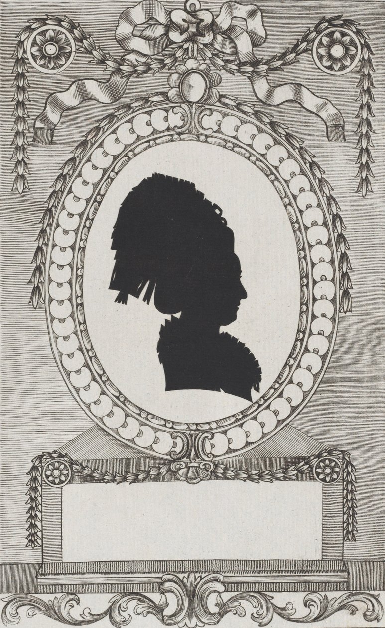 Silueta hraběnky Enzenbergové, Stiftsfräulein, 1784-1834. od Wilhelm Ackermann