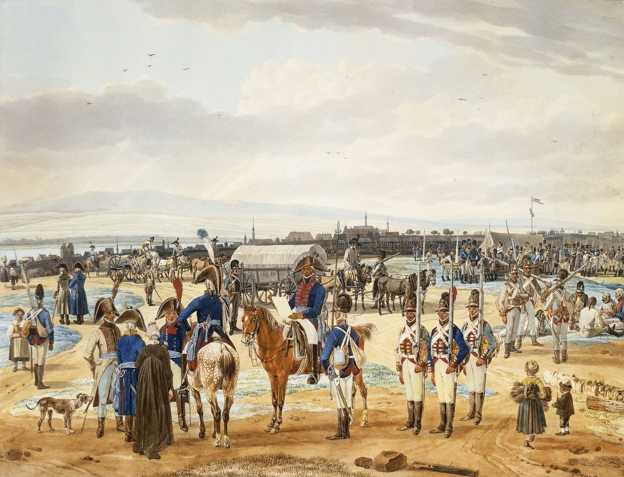 (Camp of) The Bravo Palatine Infantry, 1803 od Wilhelm Alexander Kobell