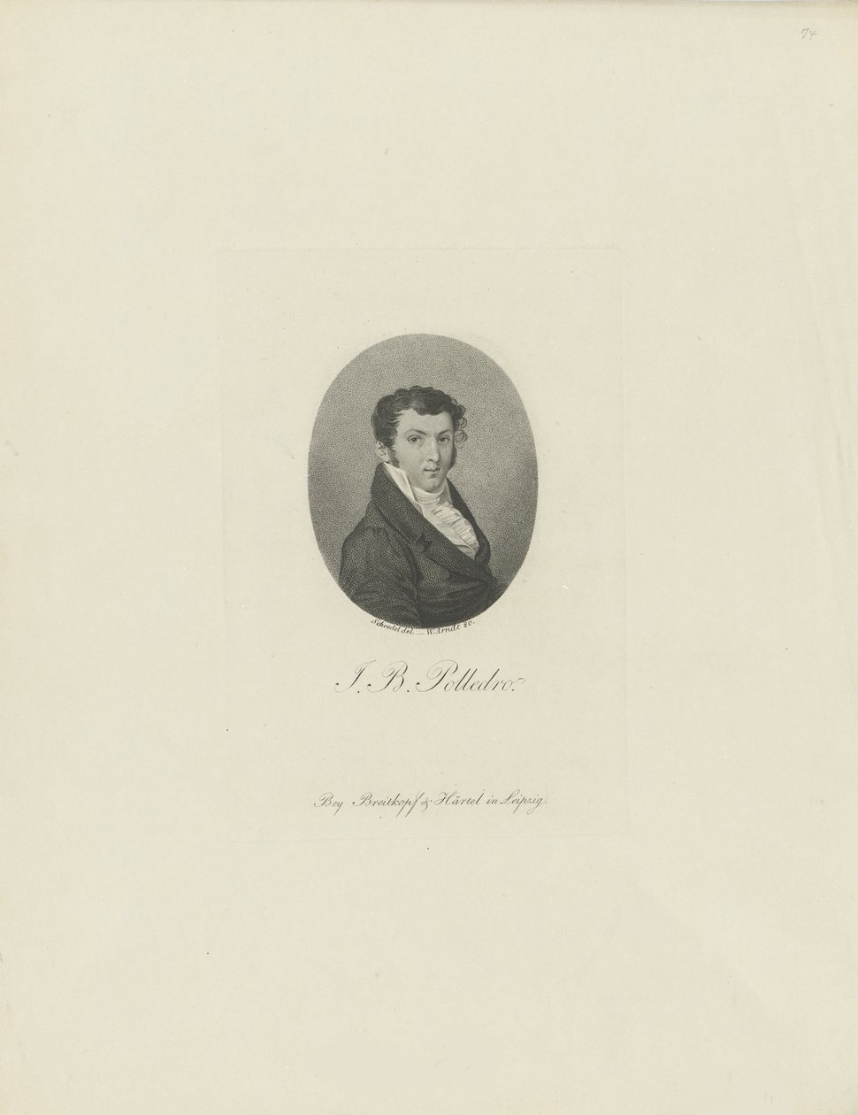 Portrét houslisty a skladatele Giovanniho Battisty Polledra 1781-1853, c. 1810. od Wilhelm Arndt