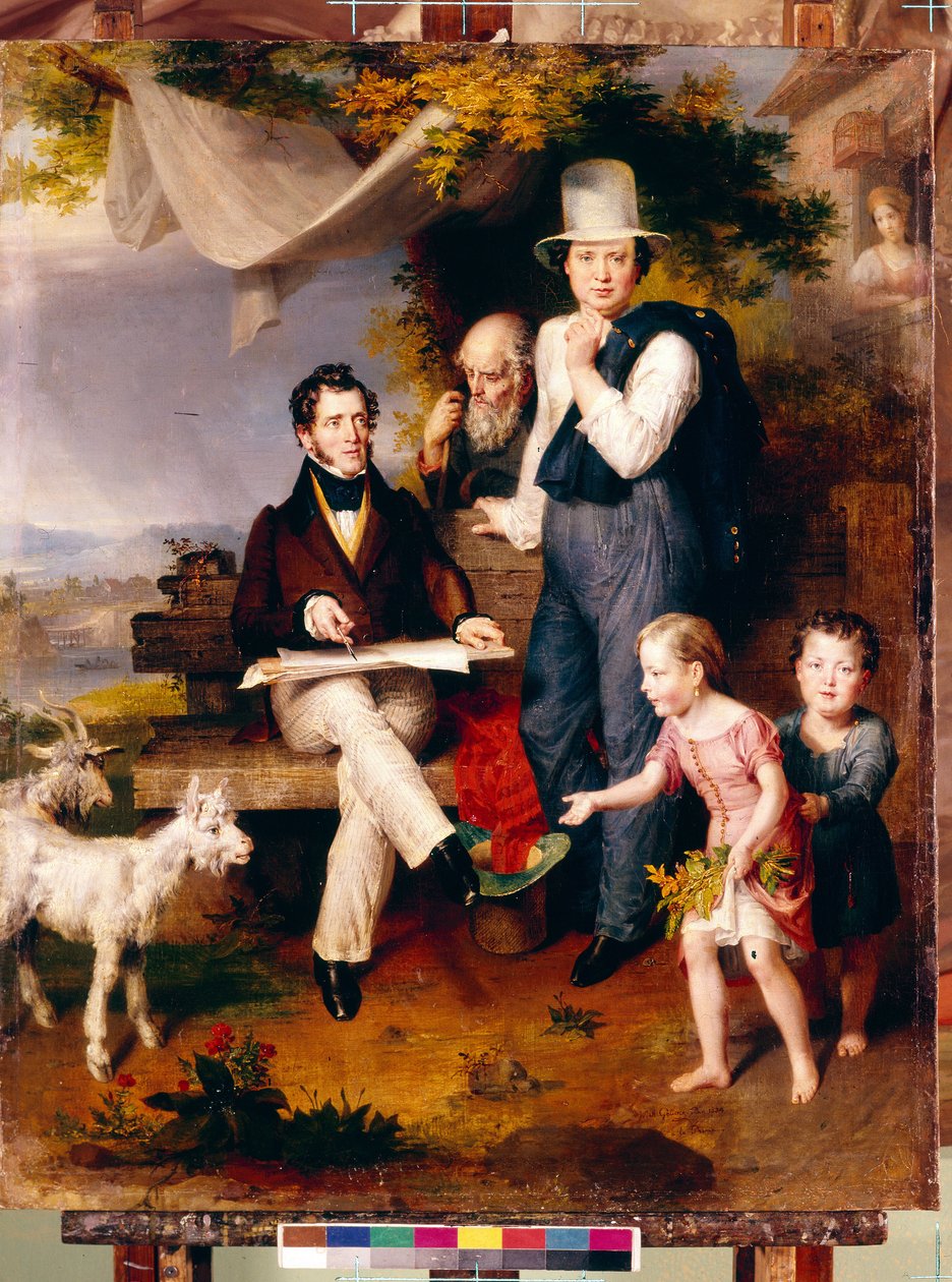 Autoportrét s portrétem umělce George Dawe (1781-1829). (Autoportrét s portrétem umělce G. Dawe). Obraz Wilhelma Augusta Golickeho (1802-1848), olej na plátně od Wilhelm August Golicke