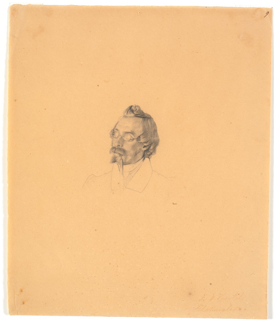 Porträt des Glasmalers Friedrich Vörtel od Wilhelm Bendz