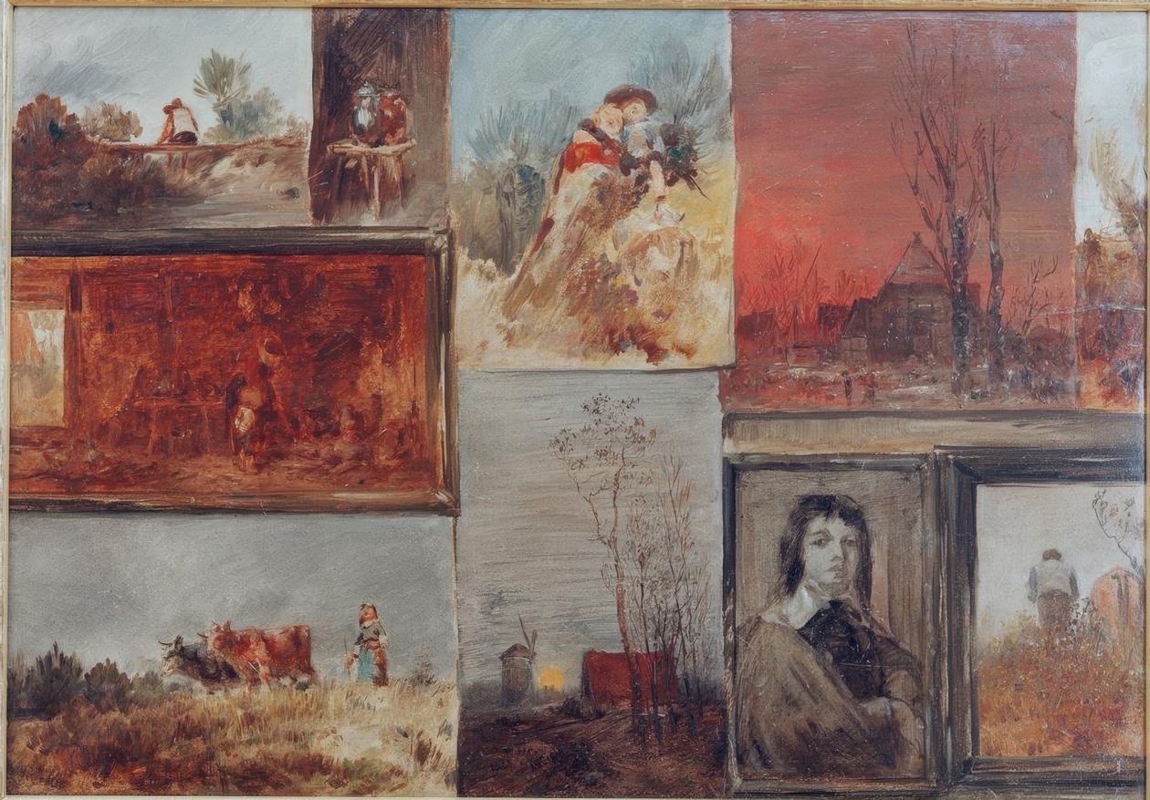 Souborný obrázek s devíti studiemi od Wilhelm Busch