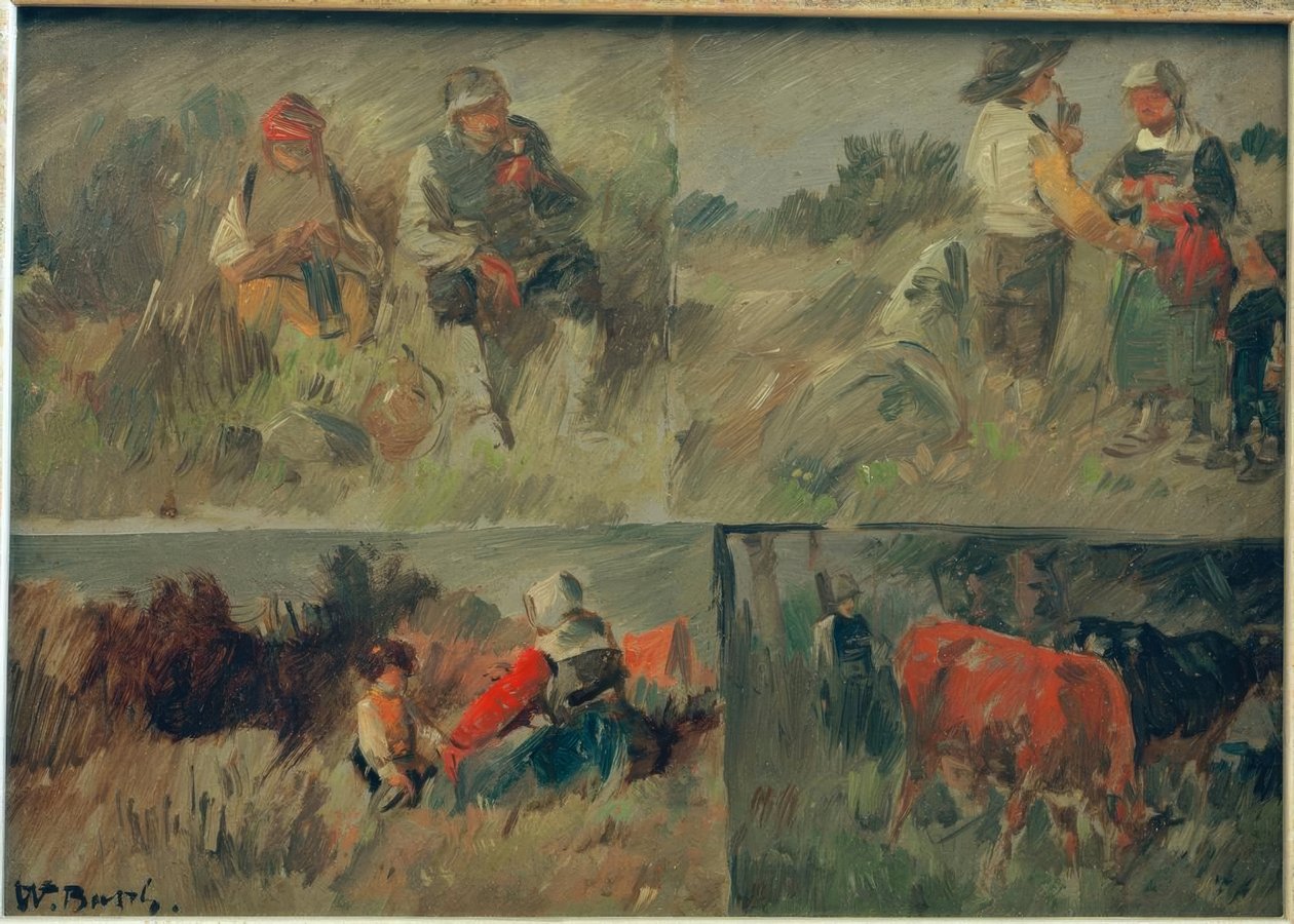 Souborný obraz: čtyři venkovské scény od Wilhelm Busch