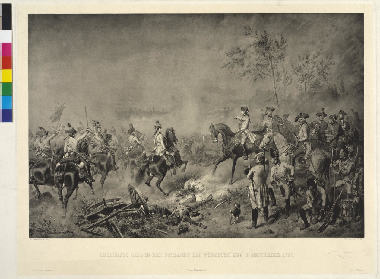 Arcivévoda Karel v bitvě u Würzburgu od Wilhelm Camphausen