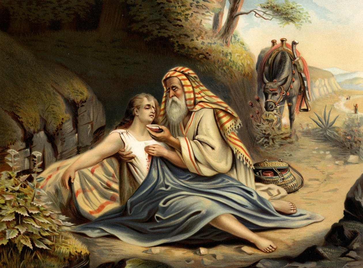 Dobrý Samaritán (barevné lito) od Wilhelm Ebbinghaus