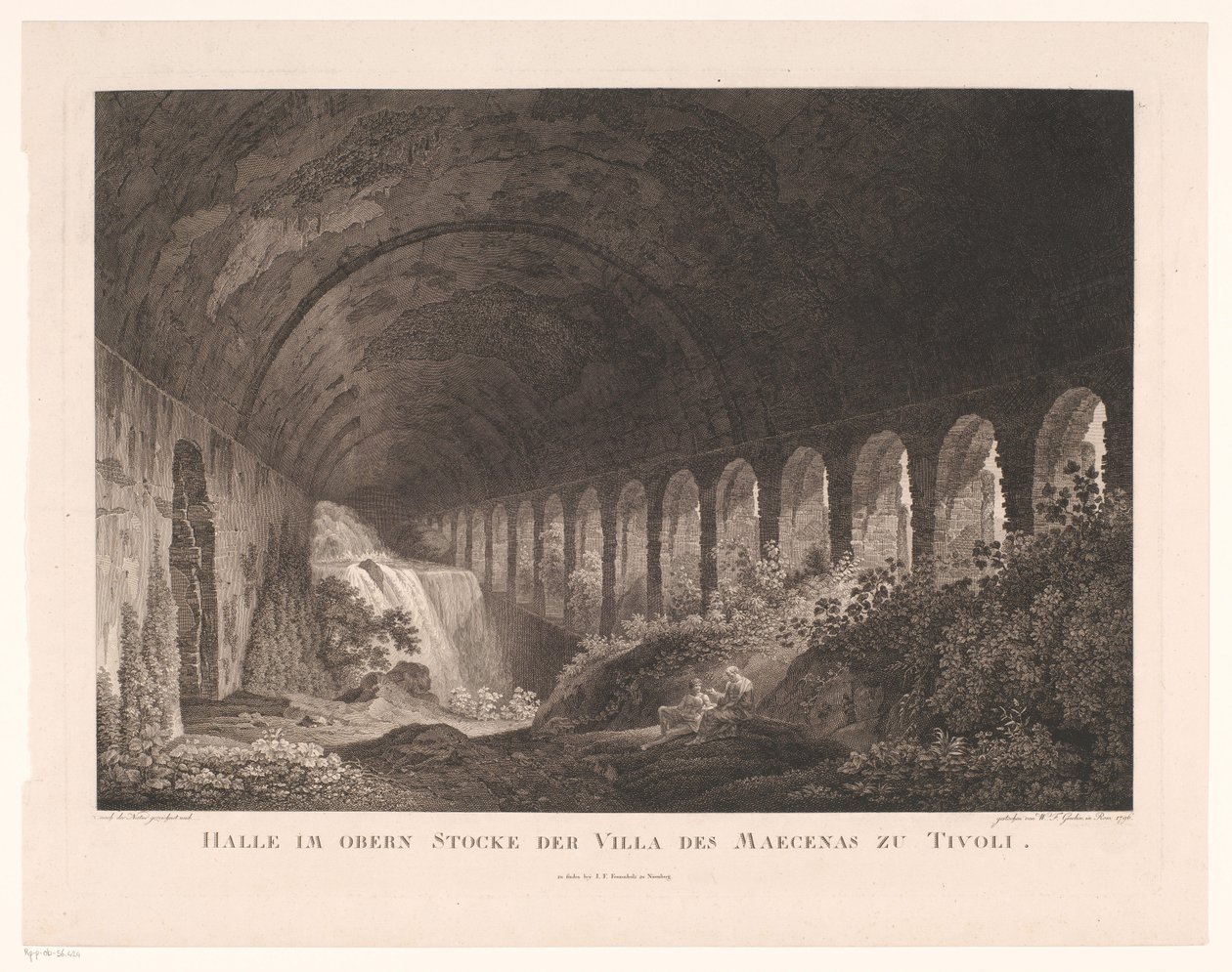 Ne ve stájích Villa Maecenas v Tivoli Hala v horním patře vily Maecenas v Tivoli (titul na objektu) od Wilhelm Friedrich Gmelin