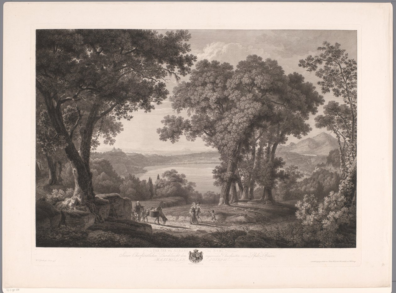 Pohled na jezero Albano poblíž Říma Der See von Albano dei Rom (název na objektu) od Wilhelm Friedrich Gmelin