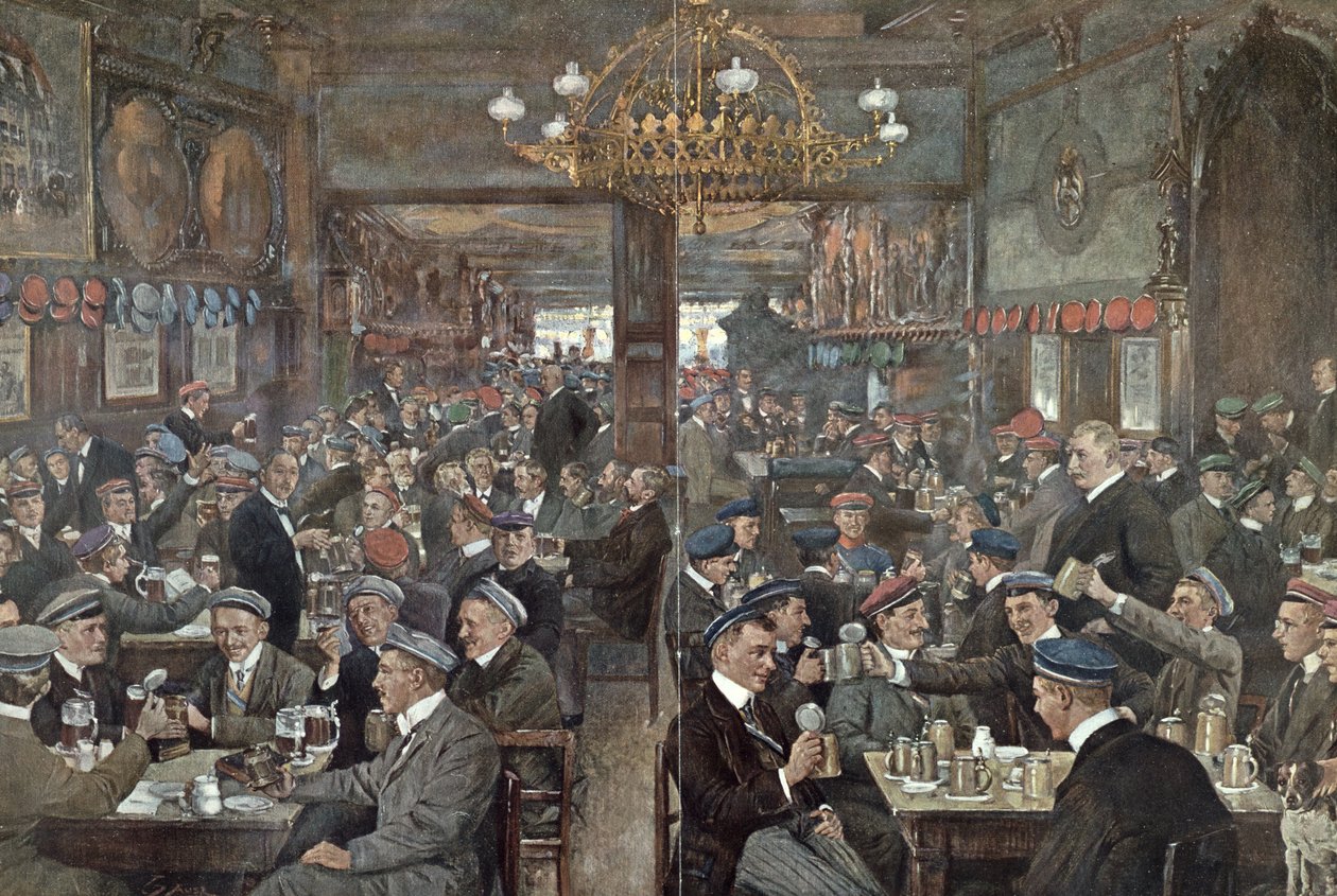 Studentská brasserie v Thuringer Hof v Lipsku, kolem roku 1900 od Wilhelm Gause
