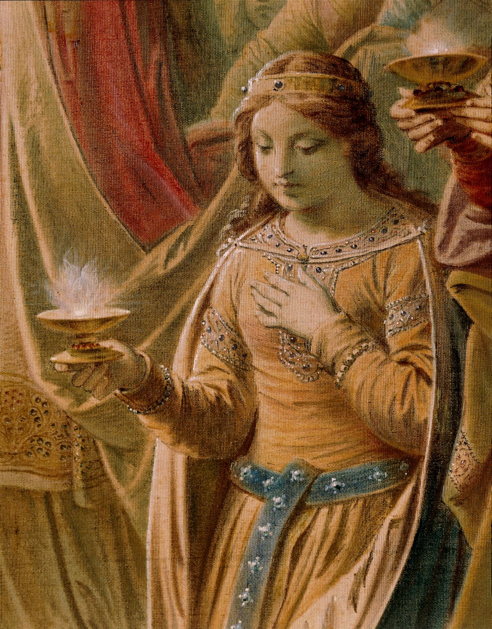 Zázrak grálu, ze ságy Lohengrin, salon (olej na plátně) (detail 419256) od Wilhelm Hauschild