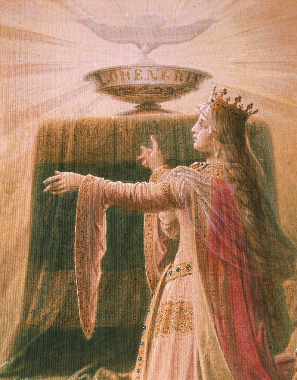 Zázrak grálu, ze ságy Lohengrin, salon (olej na plátně) (detail 419256) od Wilhelm Hauschild