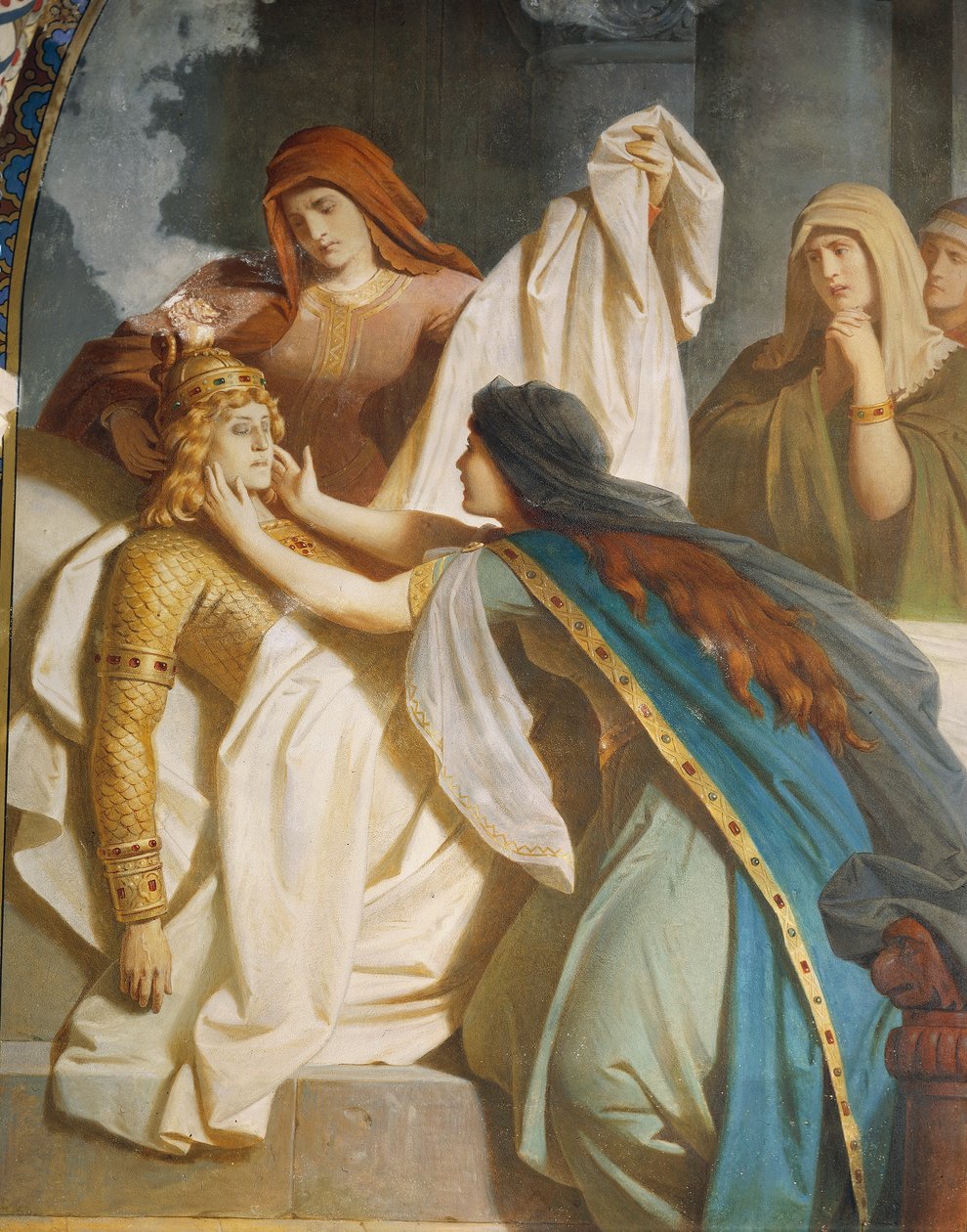 Smrt Sigurda, ze ságy Sigurd, Lower Hall, c.1882-83 (nástěnná malba) od Wilhelm Hauschild
