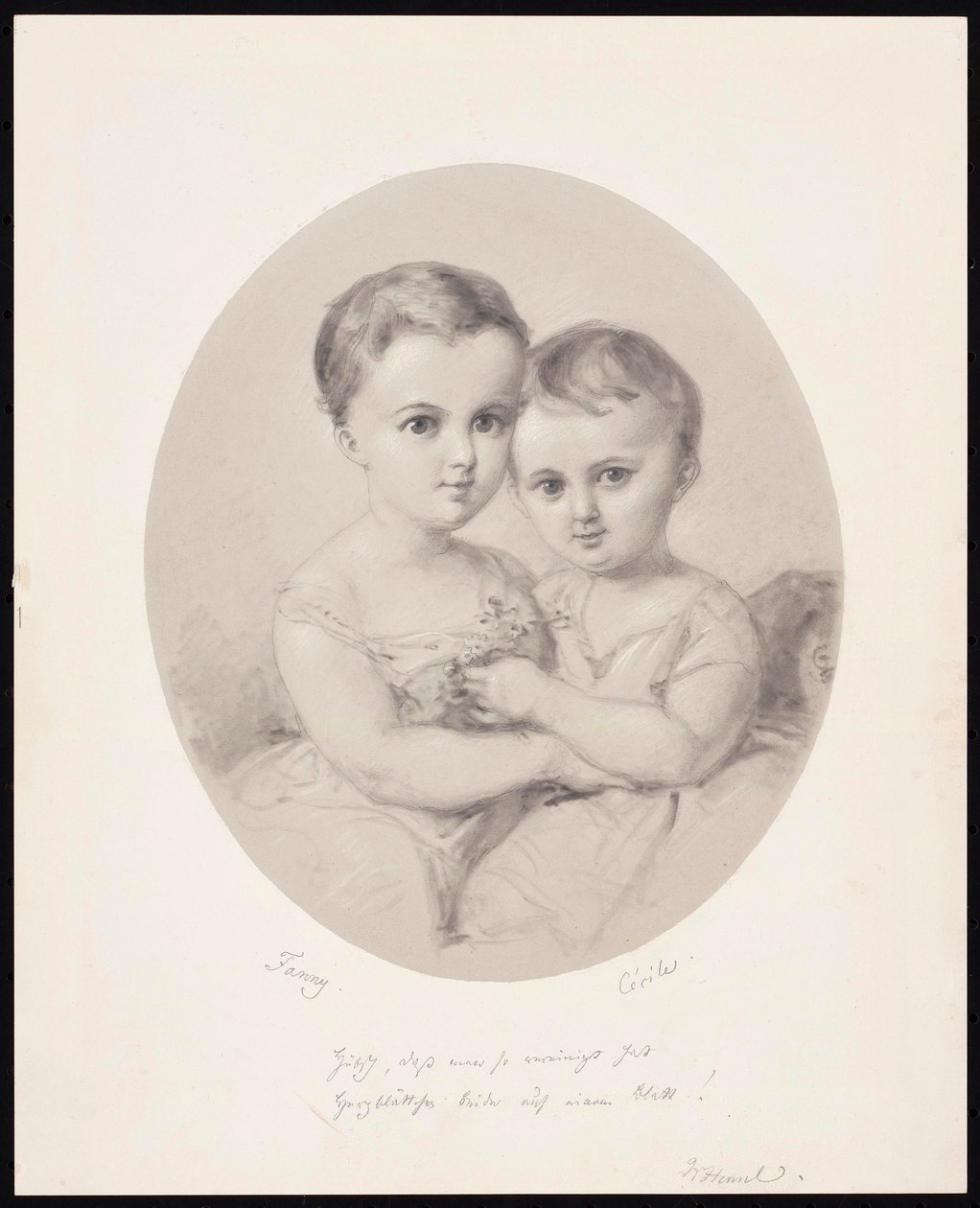Vnučky Fanny a Cécile Hensel, cca 1860. od Wilhelm Hensel
