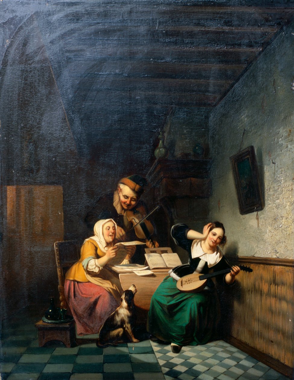 Hudební večírek (olej na plátně) od Wilhelm J. Schumann