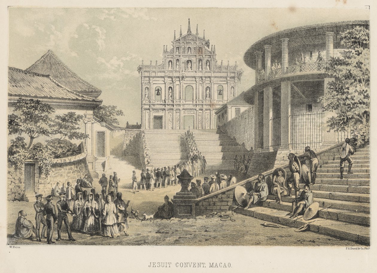 Jezuitský klášter, Macao, 1855 od Wilhelm Joseph Heine