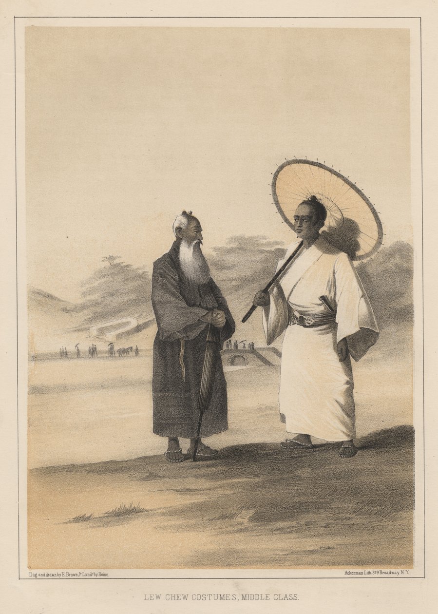 Kostýmy Lew Chew, střední třída, 1855 od Wilhelm Joseph Heine