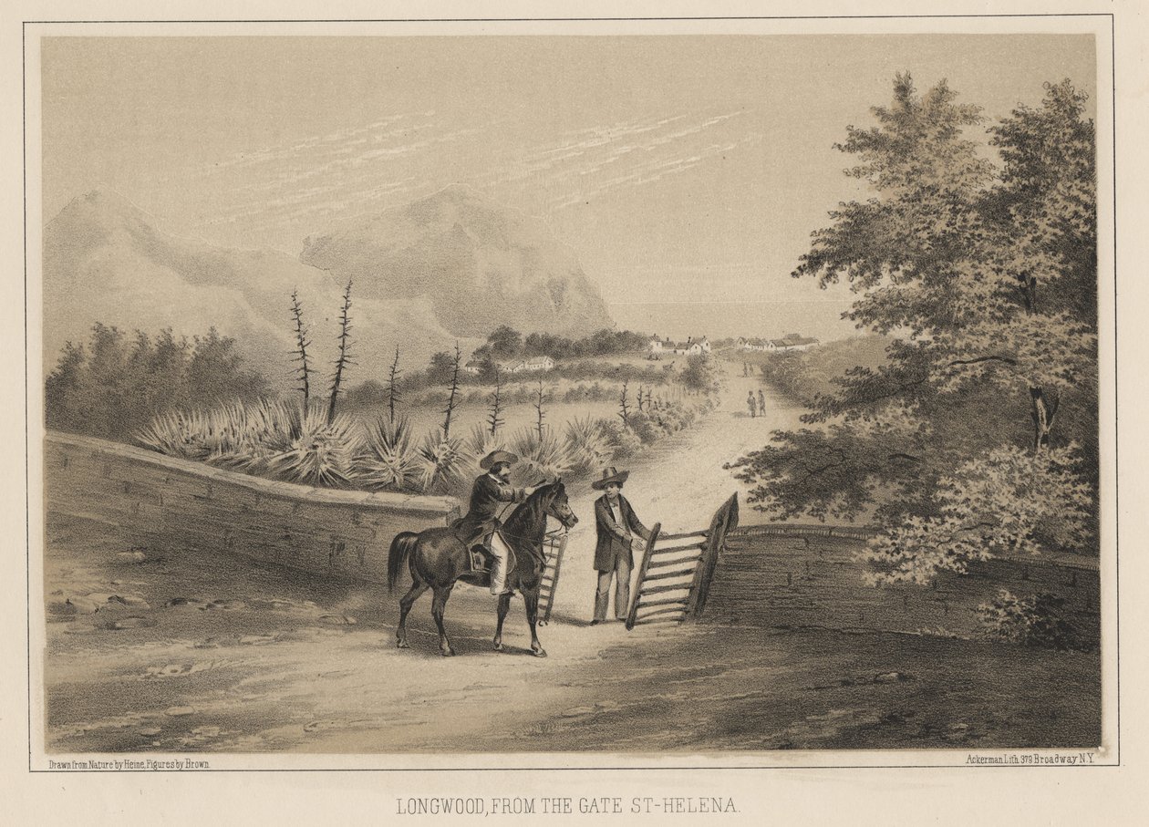 Longwood, Od brány, Svatá Helena, 1855 od Wilhelm Joseph Heine