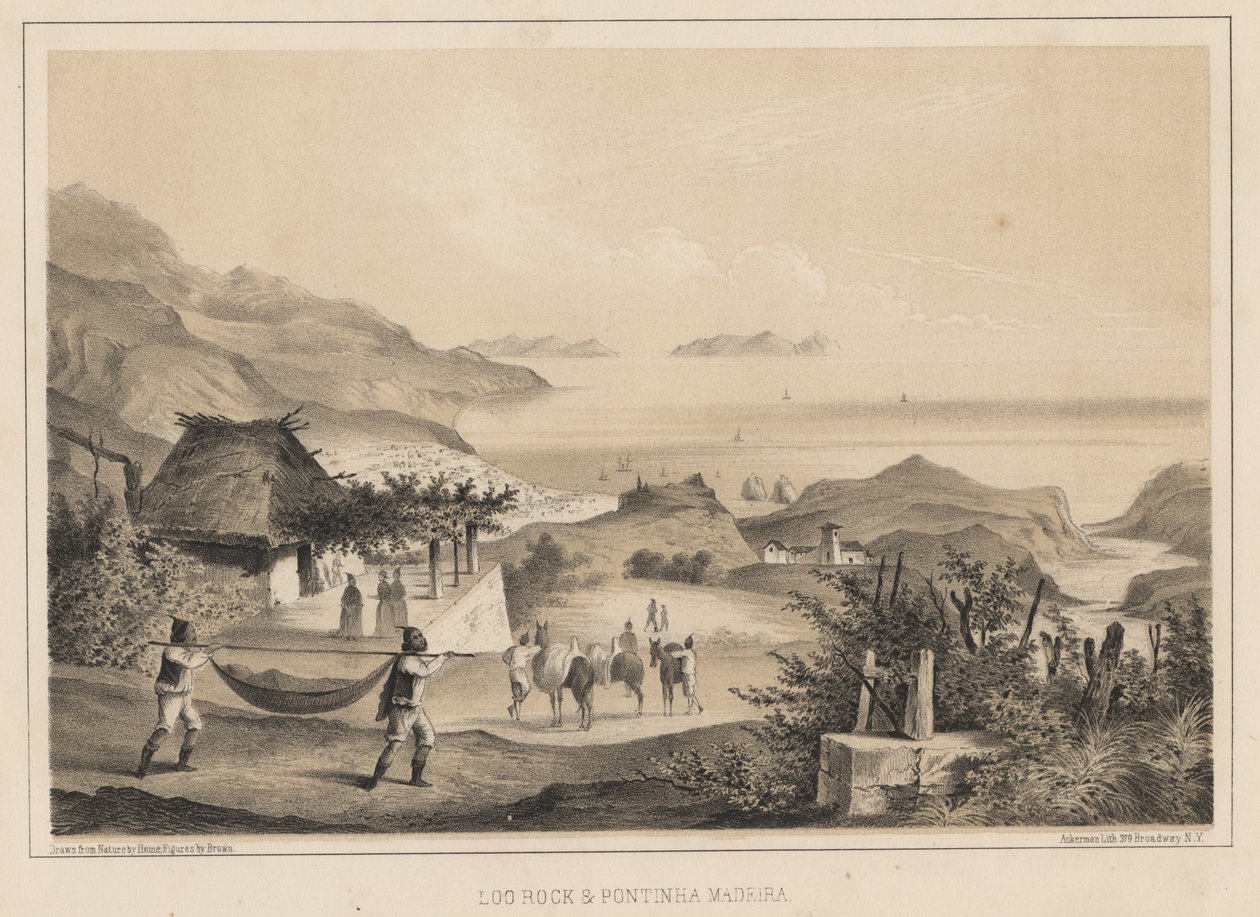 Loo Rock a Pontinha Madeira, 1855 od Wilhelm Joseph Heine