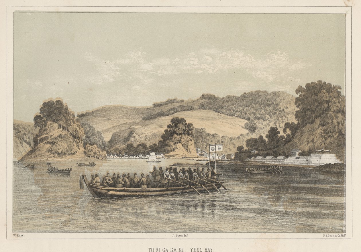 To-Ri-Ga-Sa-Ki, Yedo Bay, 1855 od Wilhelm Joseph Heine