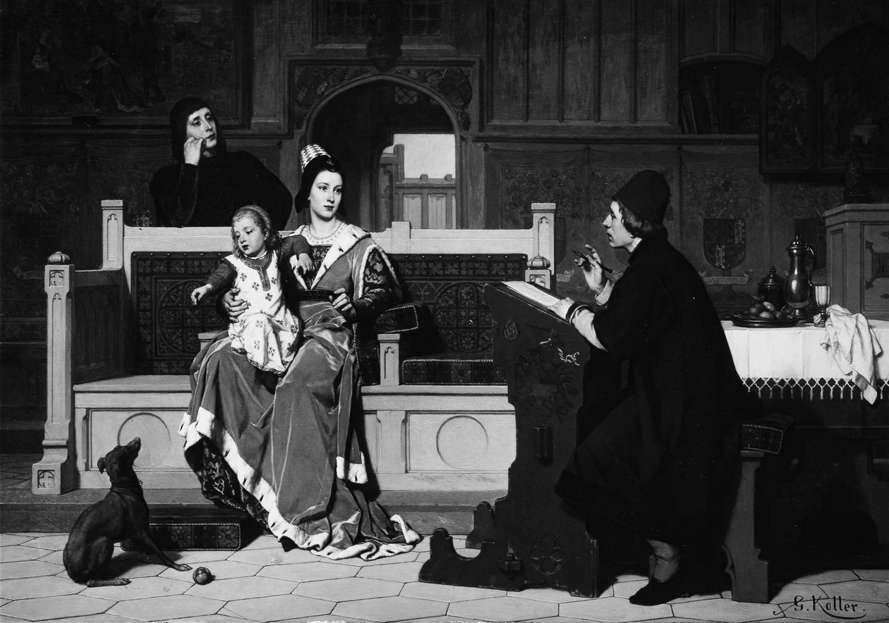 Hugo van der Goes maluje portrét Marie Burgundské. od Wilhelm Koller