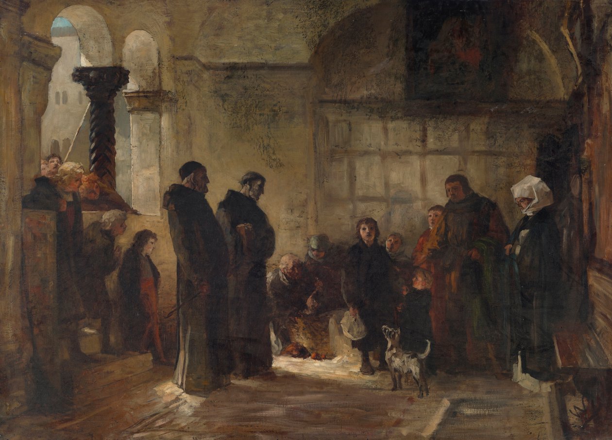 Lutherův nástup do klášterní školy od Wilhelm Lindenschmit der Jüngere