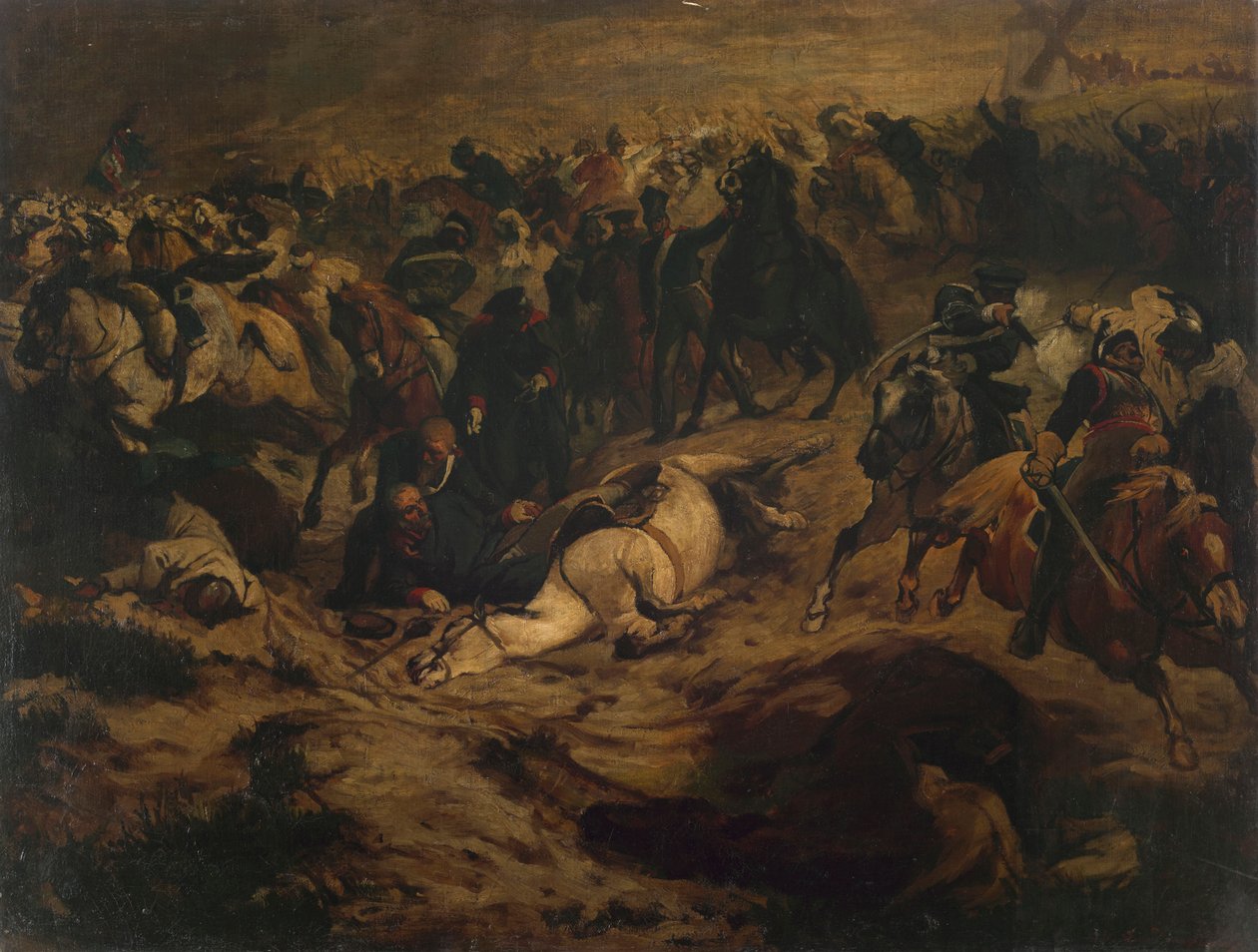 Blücher je zraněn poblíž Ligny od Wilhelm Lindenschmit der Jüngere