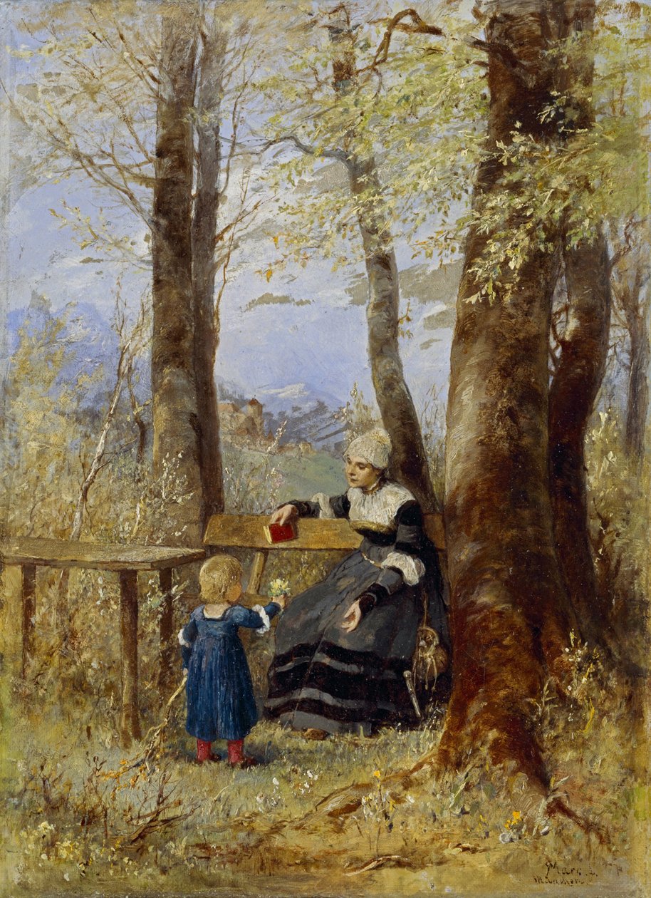 Matka s dítětem v jarní krajině od Wilhelm Marc