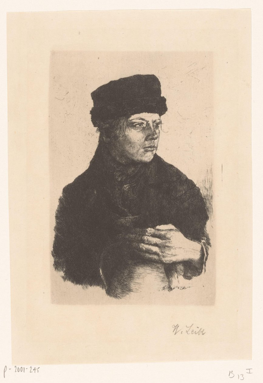 Farmářský chlapec s džbánem od Wilhelm Maria Hubertus Leibl (signed by artist)