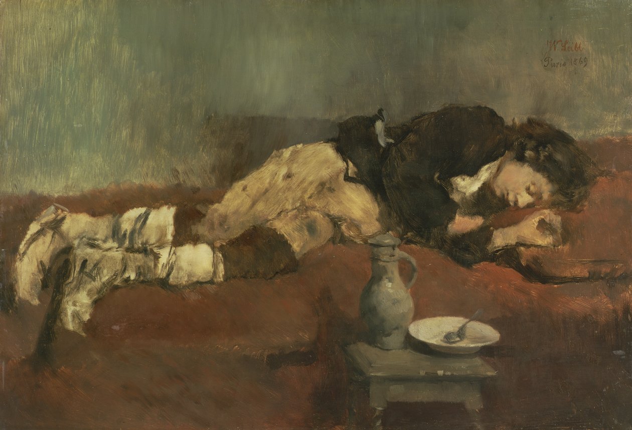 Savoyard Boy Sleeping, 1869 (panel) od Wilhelm Maria Hubertus Leibl