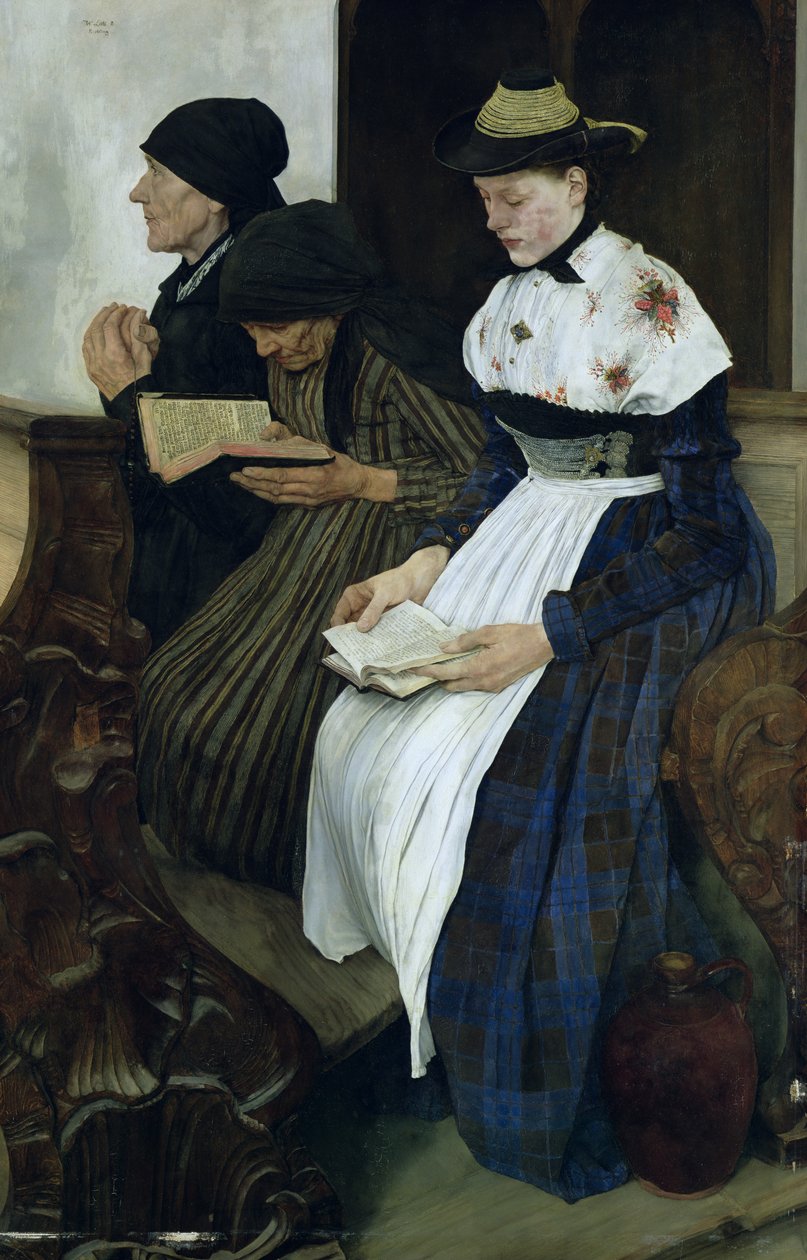 Tři ženy v kostele, 1882 od Wilhelm Maria Hubertus Leibl