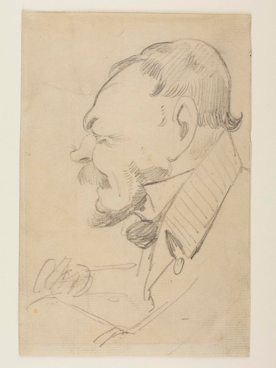 Karikatura Gottlieba Bindesbølla od Wilhelm Marstrand