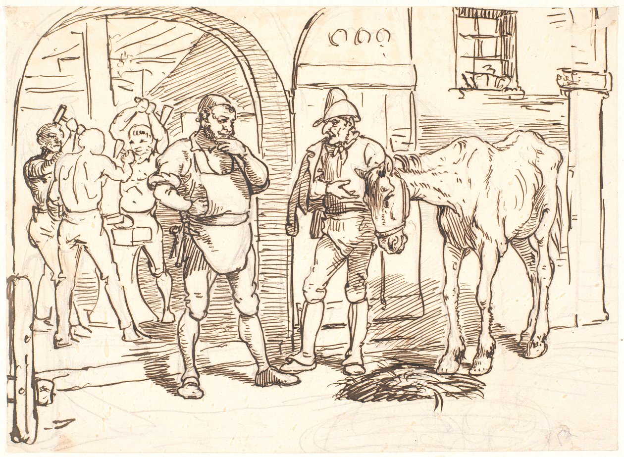Starý kůň je odvezen do římské kovárny od Wilhelm Marstrand