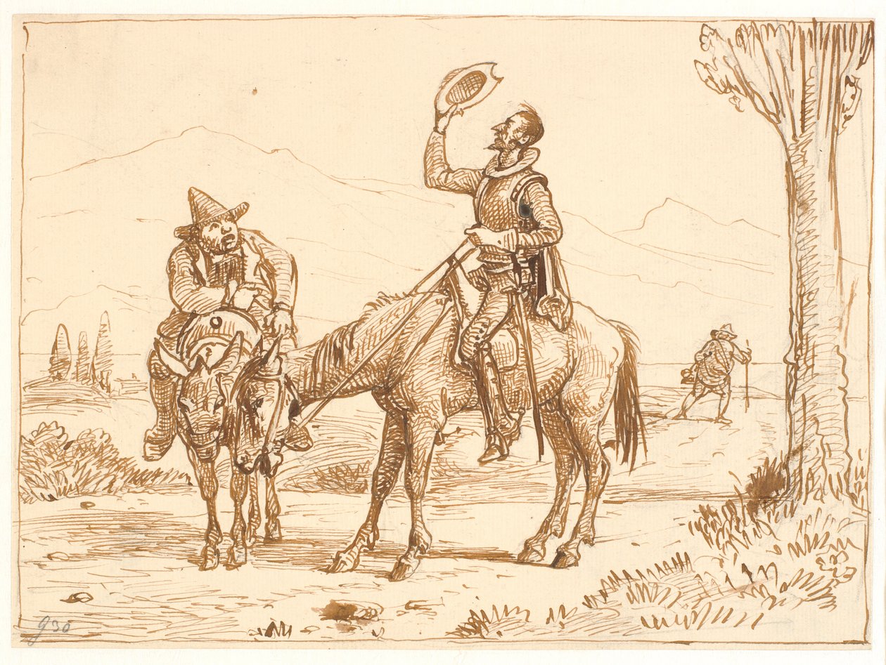 Don Quijote zvažuje svou helmu od Wilhelm Marstrand