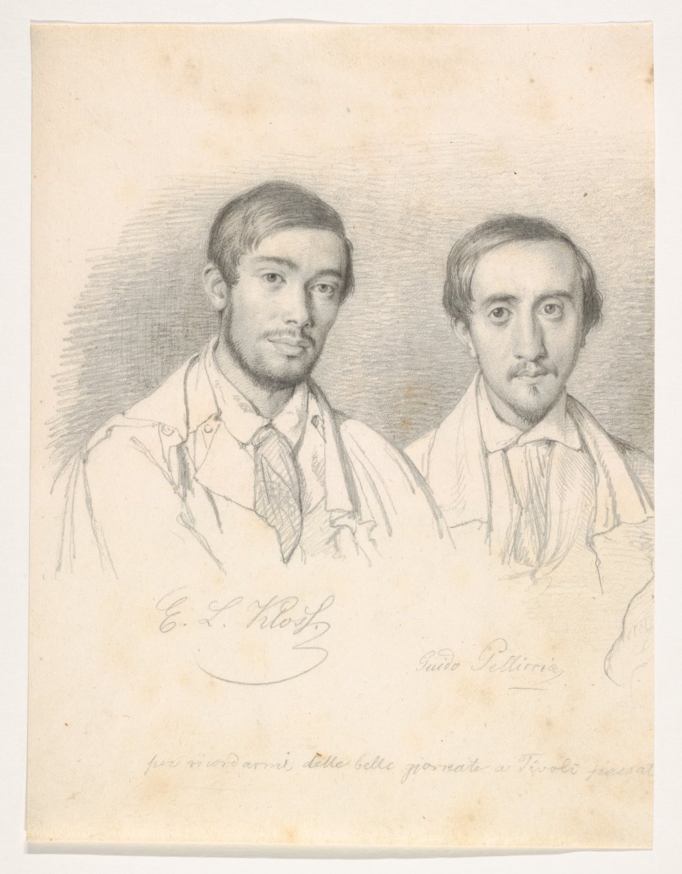 Dvojportrét umělců E. F. Klosse a G. Pellicii od Wilhelm Marstrand