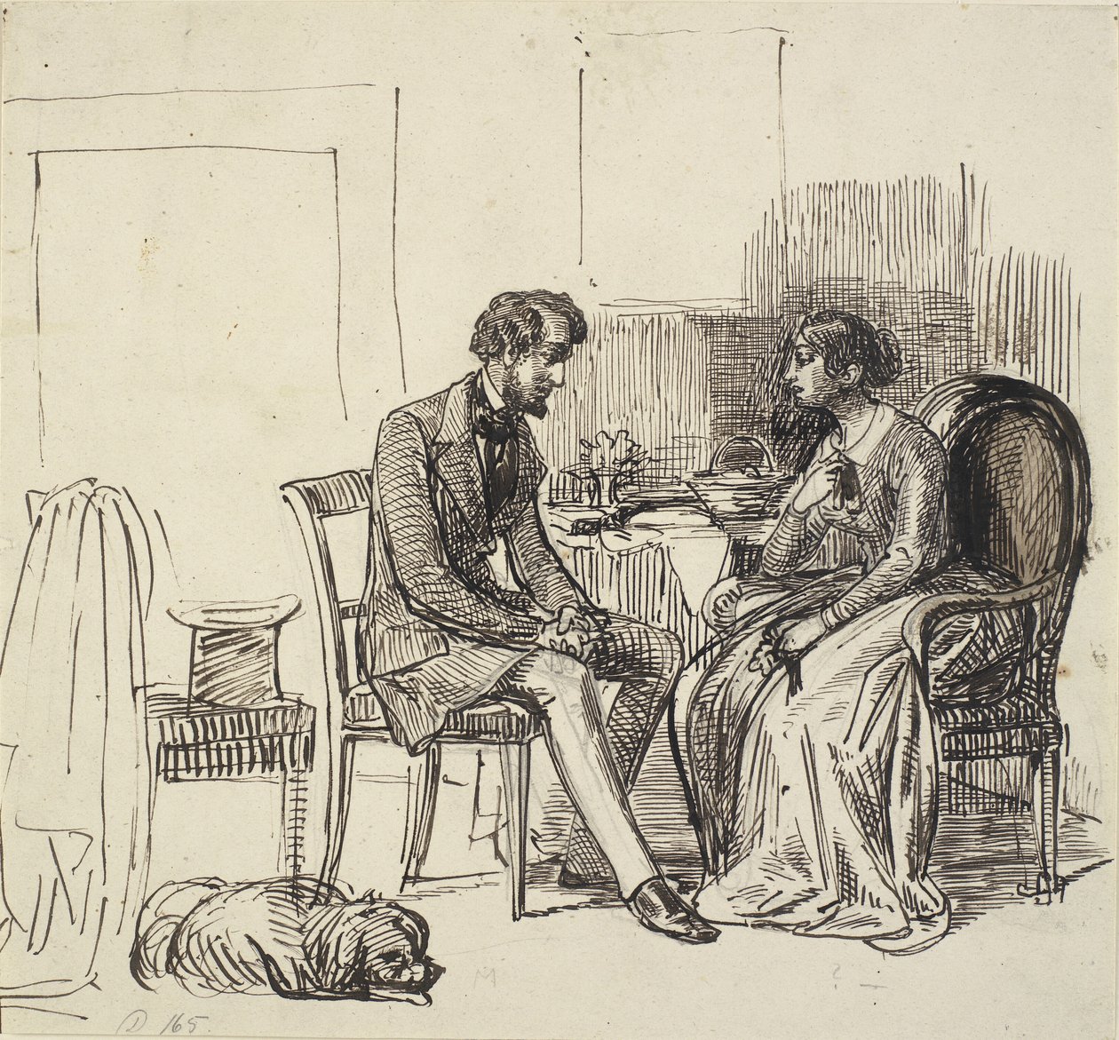 Pán na návštěvě u mladší dámy od Wilhelm Marstrand