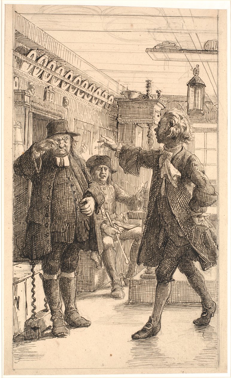 Erasmus Montanus dokazuje, že Per Degn je kohout od Wilhelm Marstrand