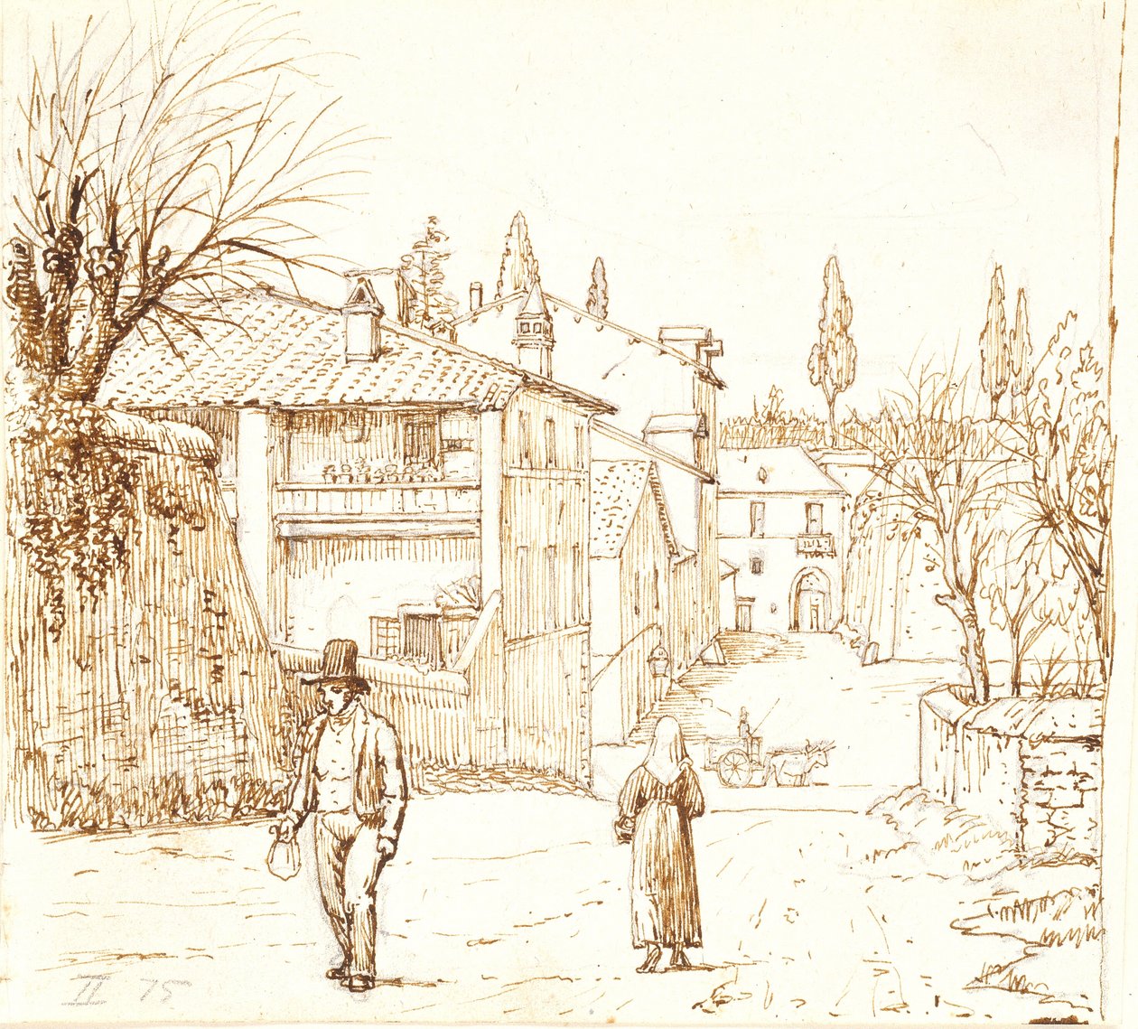 Ulice v Římě nebo ve městě v okolí Říma od Wilhelm Marstrand