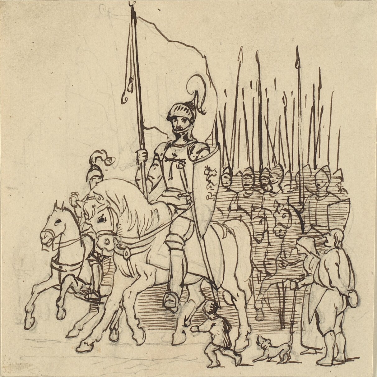 Holger Danske v čele svých jezdců od Wilhelm Marstrand