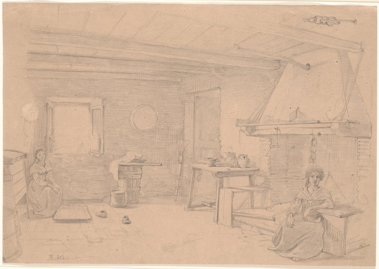 Italský selský interiér od Wilhelm Marstrand