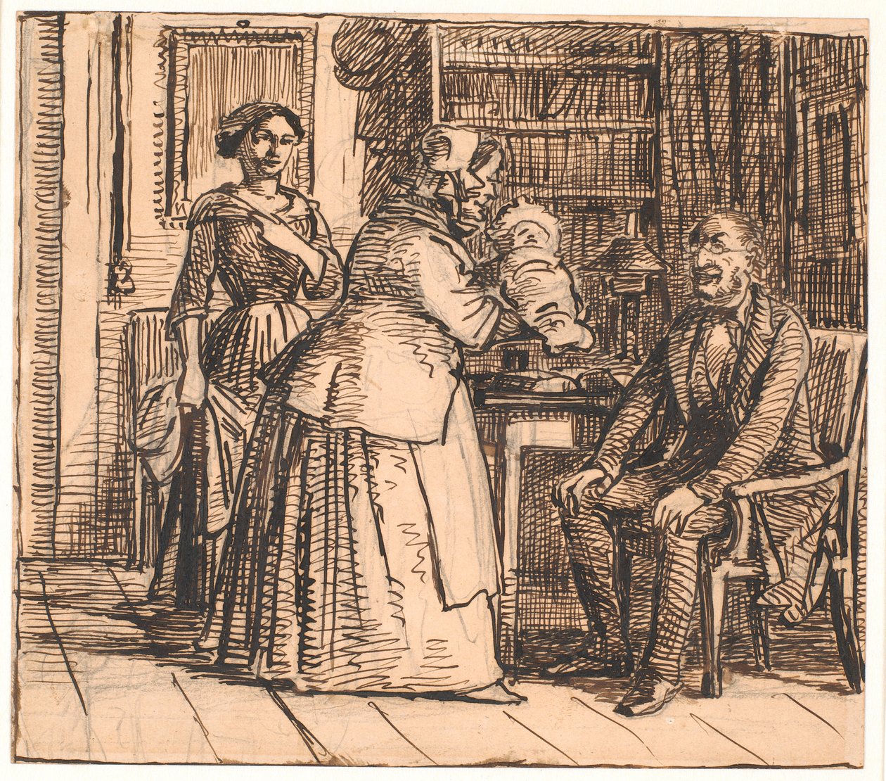 Porodní asistentka představuje dědice od Wilhelm Marstrand