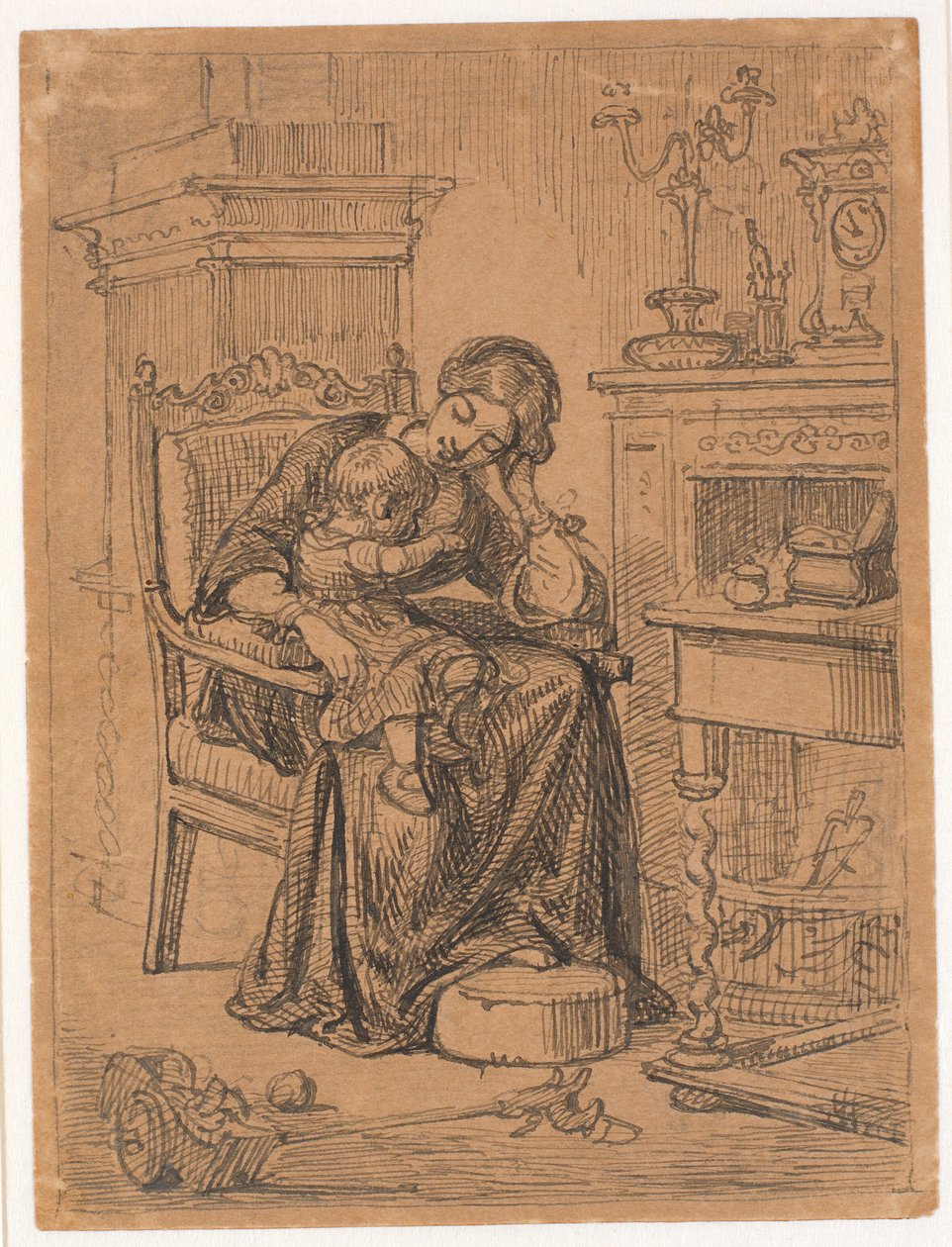 Matka a syn. Interiér od Wilhelm Marstrand