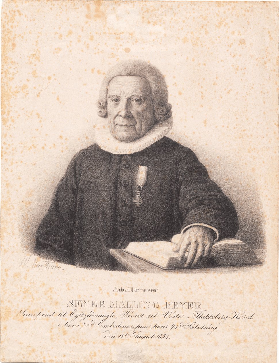 farář S. M. Beyer od Wilhelm Marstrand