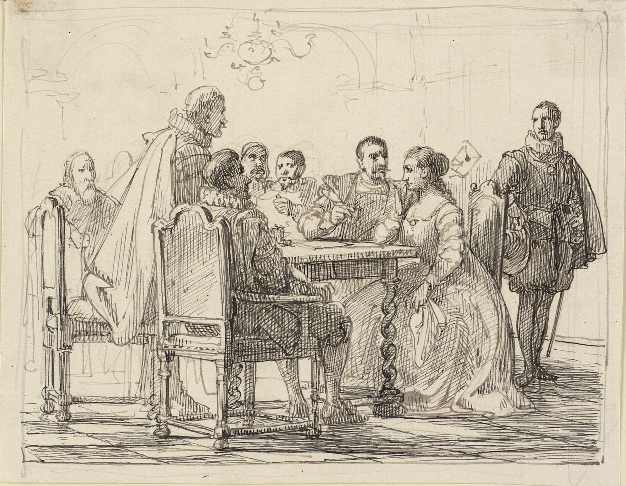 Firemní scéna, Chr. Čas IV od Wilhelm Marstrand