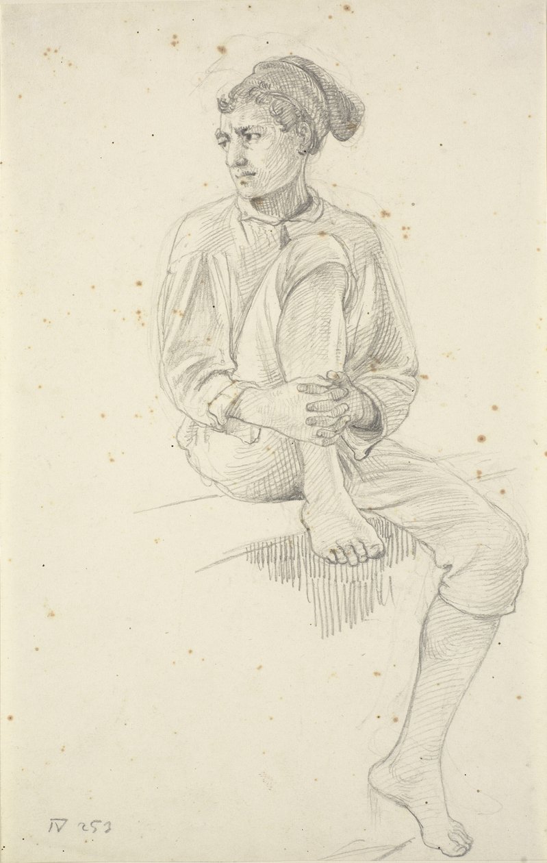 Sedící mladý rybář od Wilhelm Marstrand